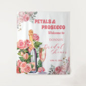 花びらとプロセッコブライダルシャワー背景 タペストリー (正面)