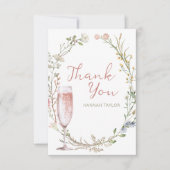 花びらとプロセッコブライダルシャワー サンキューカード (正面)