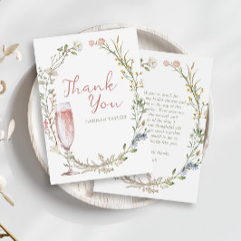 花びらとプロセッコブライダルシャワー サンキューカード