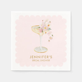 花びらとプロセッコブライダルシャワー スタンダードカクテルナプキン