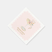 花びらとプロセッコブライダルシャワー スタンダードカクテルナプキン (角)