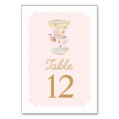 花びらとプロセッコブライダルシャワー テーブルナンバー (正面)