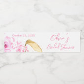 花びらとプロセッコブライダルシャワー ペットボトルラベル (シングルラベル)