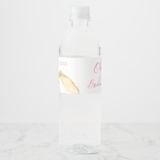 花びらとプロセッコブライダルシャワー ペットボトルラベル (正面)