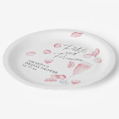 花びらとプロセッコブライダルシャワー ペーパープレート (アングル)