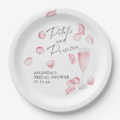 花びらとプロセッコブライダルシャワー ペーパープレート (正面)