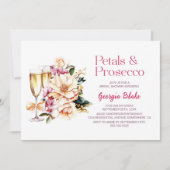 花びらとプロセッコブライダルシャワー 招待状 (正面)