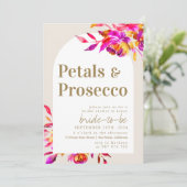 花びらとプロセッコブライダルシャワー 招待状 (スタンド正面)