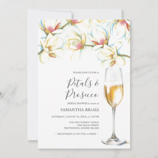 花びらとプロセッコホワイトフローラブライダルシャワー (正面)