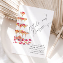 花びらとプロセッコミニマルモダンブライダルシャワー