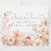 花びらとプロセッコワきらめくイン スパークリングワインラベル (シングルラベル)