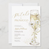 花びらとプロセッコワイルドフラワーズブライダルシャワー 招待状 (正面)