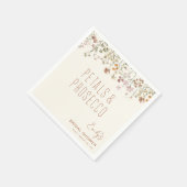 花びらとプロセッコワイルドフラワーブライダルシャワー スタンダードカクテルナプキン (角)