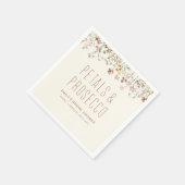 花びらとプロセッコワイルドフラワーブライダルシャワー スタンダードカクテルナプキン (角)