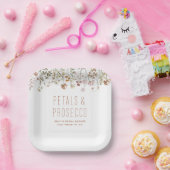 花びらとプロセッコワイルドフラワーブライダルシャワー ペーパープレート (パーティー)