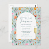 花びらとプロセッコ予算ブライダルシャワーパーティー ポストカード (正面/裏面)