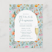 花びらとプロセッコ予算ブライダルシャワーパーティー ポストカード (正面)