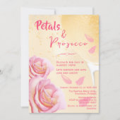 花びらとプロセッコ水カラーブライダルシャワー 招待状 (正面)