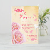 花びらとプロセッコ水カラーブライダルシャワー 招待状 (スタンド正面)