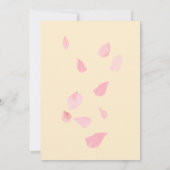 花びらとプロセッコ水カラーブライダルシャワー 招待状 (裏面)