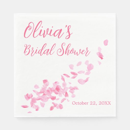 花びらとプロセッコ結婚ブライダルシャワーナプキンス スタンダードランチョンナプキン (正面)