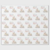 花びらとプロセッコ赤面ピンクブライダルシャワー ラッピングペーパー (フラット)