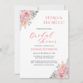 花びらとプロセッコ金ゴールドグリッターブライダルシャワー 招待状 (正面)