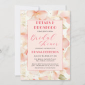 花びらとプロセッコ金ゴールドグリッターブライダルシャワー 招待状 (正面)