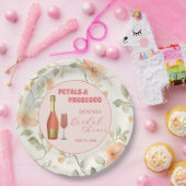 花びらとプロセッコ金ゴールドフローラブライダルシャワー ペーパープレート (パーティー)