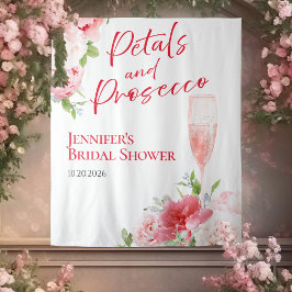 花びらとプロセッコ | ブライダルシャワーの背景 タペストリー