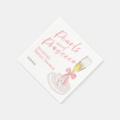 花びらとプロセッコ | ボウウォーターのカラーブライダルシャワー スタンダードカクテルナプキン (角)