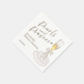 花びらとプロセッコ | ボウウォーターのカラーブライダルシャワー スタンダードカクテルナプキン (角)