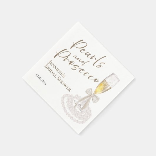 花びらとプロセッコ | ボウウォーターのカラーブライダルシャワー スタンダードカクテルナプキン (角)