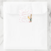 花びらとプロセッコ ミモザ チャンピオン シャンパン ブライダル シャワー スクエアシール (バッグ)