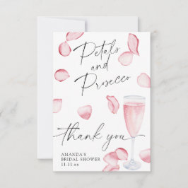 花びらとプロセッコ – 感謝していユーブライダルシャワー サンキューカード