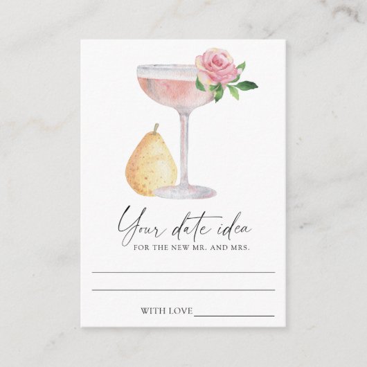 花びらとプロセッコ – 日付の夜のアイディア\ Date jar エンクロージャーカード (正面)