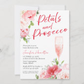 花びらとプロセッコ | 水彩ブライダルシャワー 招待状 (正面)