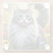 花びらと猫の甘えた声 ガラスコースター (裏面)
