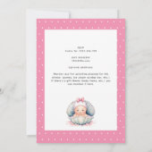 花びらと真珠ピンクベビーガールシャワー 招待状 (裏面)