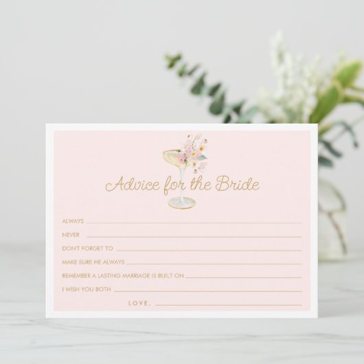 花びらと花嫁カードのプロセッコアドバイス サンキューカード (スタンド正面)