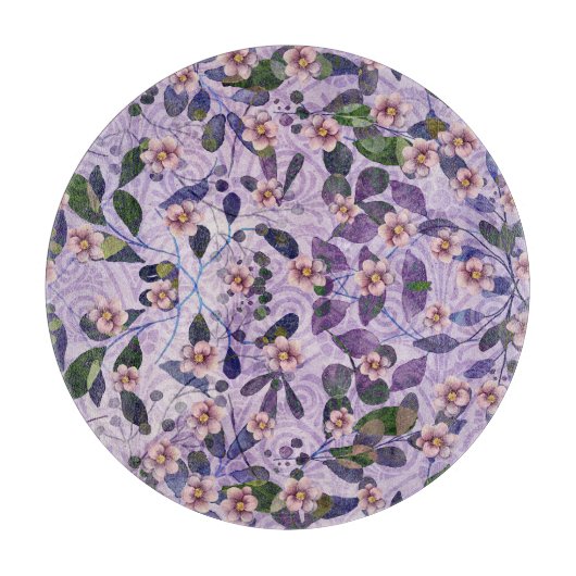 花びらと詩 – 自然インスパイアフローラアート –  カッティングボード (正面)