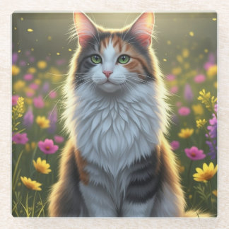 花びらと足 ガラスコースター