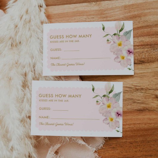 花びらとProseccoはカードの数を推測 エンクロージャーカード