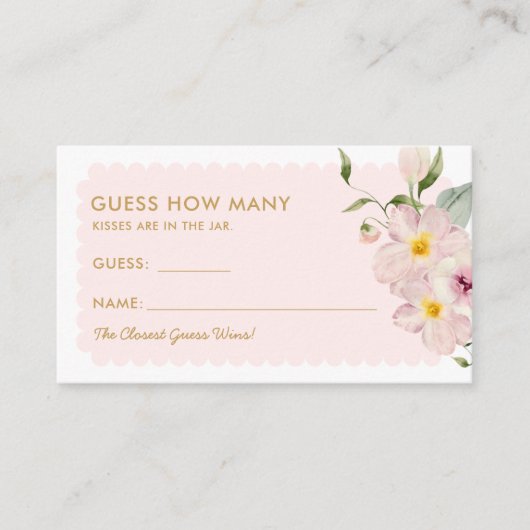 花びらとProseccoはカードの数を推測 エンクロージャーカード (正面)