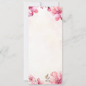 花びらとProseccoフローラウェディングシャワーメニュー 招待状 (裏面)