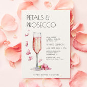 花びらとProseccoブライダルシャワーの招待 招待状