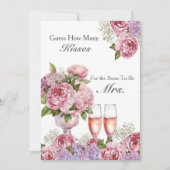 花びらとProsecco推測キス数サイン 招待状 (正面)