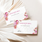 花びらとprosecco明るいピンク日付ナイトアイディア エンクロージャーカード