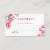 花びらとprosecco明るいピンク日付ナイトアイディア エンクロージャーカード (正面)