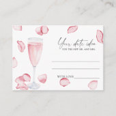 花びらとProsecco – 日付の夜のアイディア\日付のjar エンクロージャーカード (正面)